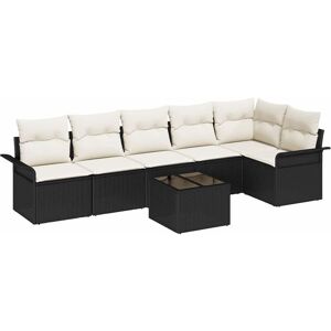 Garden Sofa Set with Cushion 7 pcs Black Poly rattan Vidaxl Garden Sofa Set with Cushion 7 pcs Black Poly rattan Vidaxl