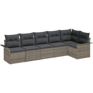 Vidaxl - Garden Sofa Set with Cushion 6 pcs Grey Poly rattan Vidaxl - Garden Sofa Set with Cushion 6 pcs Grey Poly rattan