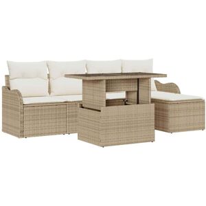 Vidaxl - Garden Sofa Set with Cushion 6 pcs Beige Poly rattan Vidaxl - Garden Sofa Set with Cushion 6 pcs Beige Poly rattan