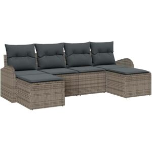 Vidaxl - Garden Sofa Set with Cushion 6 pcs Grey Poly rattan Vidaxl - Garden Sofa Set with Cushion 6 pcs Grey Poly rattan
