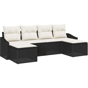 Garden Sofa Set 6 pcs Black Poly rattan Vidaxl Garden Sofa Set 6 pcs Black Poly rattan Vidaxl