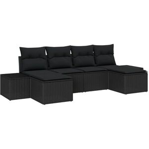 Vidaxl - Garden Sofa Set 6 pcs Black 184 x 62 x 85 cm Poly rattan Vidaxl - Garden Sofa Set 6 pcs Black 184 x 62 x 85 cm Poly rattan