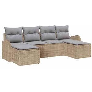 Garden Sofa Set with Cushion 6 pcs Beige Poly Rattan vidaXL Garden Sofa Set with Cushion 6 pcs Beige Poly Rattan vidaXL