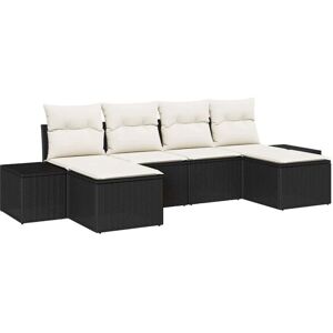 Vidaxl - Garden Sofa Set 6 pcs Black and cream 184 x 62 x 85 cm Vidaxl - Garden Sofa Set 6 pcs Black and cream 184 x 62 x 85 cm