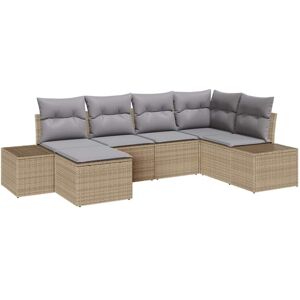 Vidaxl - Garden Sofa Set 6 pcs Beige and light grey 264 x 154 x 85 cm Vidaxl - Garden Sofa Set 6 pcs Beige and light grey 264 x 154 x 85 cm