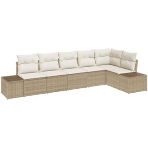 Vidaxl - Garden Sofa Set with Cushion with Storage 6 pcs Beige, Cream Vidaxl - Garden Sofa Set with Cushion with Storage 6 pcs Beige, Cream