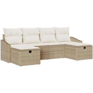Vidaxl - Garden Sofa Set 6 pcs Beige 55 x 62 x 69 cm Poly rattan Vidaxl - Garden Sofa Set 6 pcs Beige 55 x 62 x 69 cm Poly rattan
