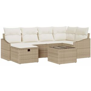 Vidaxl - Garden Sofa Set 7 pcs Beige 55 x 62 x 69 cm Poly rattan Vidaxl - Garden Sofa Set 7 pcs Beige 55 x 62 x 69 cm Poly rattan