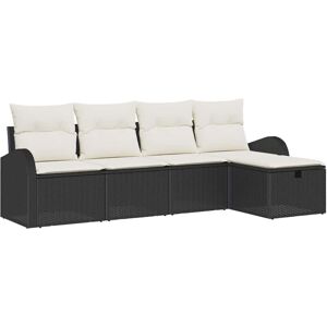 Garden Sofa Set 5 pcs Black and cream 234 x 117 x 85 cm Vidaxl Garden Sofa Set 5 pcs Black and cream 234 x 117 x 85 cm Vidaxl