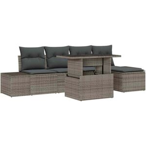 Vidaxl - Garden Sofa Set with Storage 6 pcs Grey Poly rattan Vidaxl - Garden Sofa Set with Storage 6 pcs Grey Poly rattan
