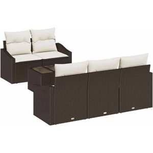 Vidaxl - Garden Sofa Set with Cushion 6 pcs Brown, Cream 55 x 55 x 37 cm Vidaxl - Garden Sofa Set with Cushion 6 pcs Brown, Cream 55 x 55 x 37 cm