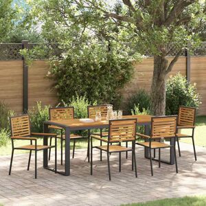 Vidaxl - Garden Dining Set 7 pcs Black 200 x 80 x 75 cm Poly Rattan Vidaxl - Garden Dining Set 7 pcs Black 200 x 80 x 75 cm Poly Rattan