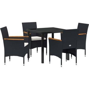 Garden Dining Set with Cushion 5 pcs Black Poly rattan Vidaxl Garden Dining Set with Cushion 5 pcs Black Poly rattan Vidaxl