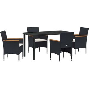 Garden Dining Set with Cushion 5 pcs Black Poly rattan Vidaxl Garden Dining Set with Cushion 5 pcs Black Poly rattan Vidaxl