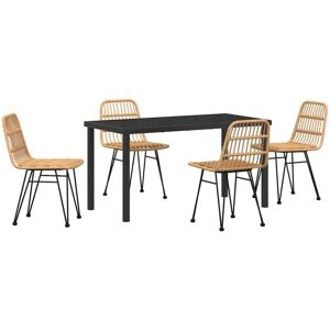 Garden Dining Set 4 pcs Brown Poly rattan Vidaxl Garden Dining Set 4 pcs Brown Poly rattan Vidaxl