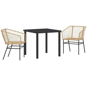 Garden Dining Set 3 pcs Brown Poly Rattan Vidaxl Garden Dining Set 3 pcs Brown Poly Rattan Vidaxl