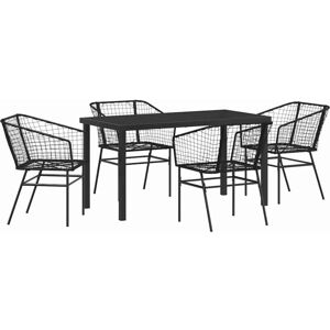 Garden Dining Set 5 pcs Black Poly Rattan Vidaxl Garden Dining Set 5 pcs Black Poly Rattan Vidaxl