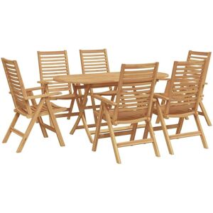 Garden Dining Set 7 pcs Brown Solid teak wood Vidaxl Garden Dining Set 7 pcs Brown Solid teak wood Vidaxl