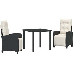 Garden Dining Set 3 pcs Black Poly Rattan Vidaxl Garden Dining Set 3 pcs Black Poly Rattan Vidaxl