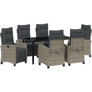 Garden Dining Set 7 pcs Grey Poly Rattan Vidaxl Garden Dining Set 7 pcs Grey Poly Rattan Vidaxl