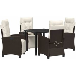 Garden Dining Set 5 pcs Brown Poly Rattan Vidaxl Garden Dining Set 5 pcs Brown Poly Rattan Vidaxl