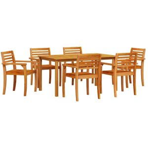 Garden Dining Set 7 pcs Brown Solid acacia wood vidaXL Garden Dining Set 7 pcs Brown Solid acacia wood vidaXL