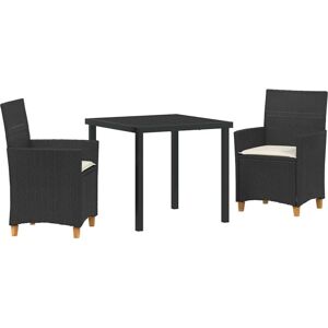 Garden Dining Set 3 pcs Black Poly Rattan Vidaxl Garden Dining Set 3 pcs Black Poly Rattan Vidaxl