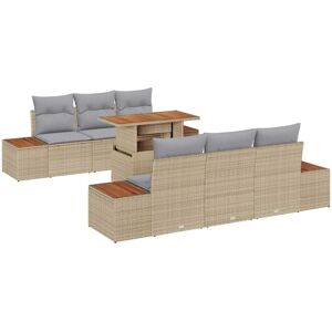 Garden Dining Set with Cushion Manual 7 pcs Beige and Grey vidaXL Garden Dining Set with Cushion Manual 7 pcs Beige and Grey vidaXL