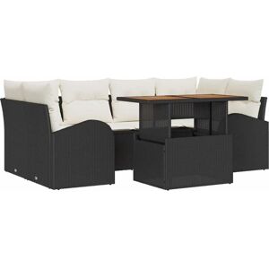 Garden Sofa Set Manual 7 pcs Black and cream 100 x 55 x 73 cm Vidaxl Garden Sofa Set Manual 7 pcs Black and cream 100 x 55 x 73 cm Vidaxl