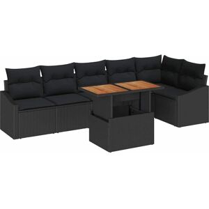Vidaxl - Garden Dining Set with Cushion Black, Brown 100 x 55 x 73 cm Vidaxl - Garden Dining Set with Cushion Black, Brown 100 x 55 x 73 cm