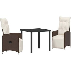 Garden Dining Set with Cushion 3 pcs Brown Poly rattan Vidaxl Garden Dining Set with Cushion 3 pcs Brown Poly rattan Vidaxl