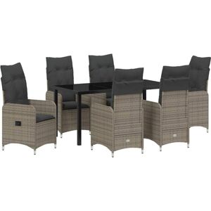 Garden Dining Set with Cushion 7 pcs Grey Poly rattan Vidaxl Garden Dining Set with Cushion 7 pcs Grey Poly rattan Vidaxl