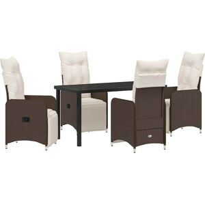 Garden Dining Set with Cushion 5 pcs Brown Poly rattan Vidaxl Garden Dining Set with Cushion 5 pcs Brown Poly rattan Vidaxl