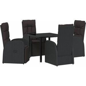 Garden Dining Set with Cushion 5 pcs Black Poly Rattan Vidaxl Garden Dining Set with Cushion 5 pcs Black Poly Rattan Vidaxl