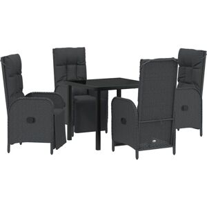 Garden Dining Set with Cushion 5 pcs Black Poly rattan Vidaxl Garden Dining Set with Cushion 5 pcs Black Poly rattan Vidaxl