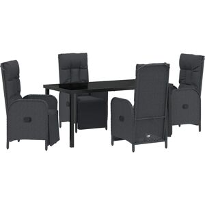 Garden Dining Set with Cushion 5 pcs Black Poly rattan Vidaxl Garden Dining Set with Cushion 5 pcs Black Poly rattan Vidaxl