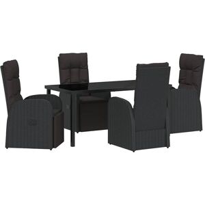Garden Dining Set with Cushion 5 pcs Black Poly Rattan Vidaxl Garden Dining Set with Cushion 5 pcs Black Poly Rattan Vidaxl