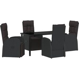 Garden Dining Set with Cushion 5 pcs Black Poly Rattan Vidaxl Garden Dining Set with Cushion 5 pcs Black Poly Rattan Vidaxl