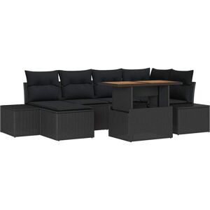 Garden Dining Set with Cushion 7 pcs Black and Brown vidaXL Garden Dining Set with Cushion 7 pcs Black and Brown vidaXL