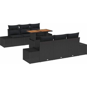 Vidaxl - Garden Dining Set Manual 7 pcs Black, Brown 100 x 55 x 73 cm Vidaxl - Garden Dining Set Manual 7 pcs Black, Brown 100 x 55 x 73 cm