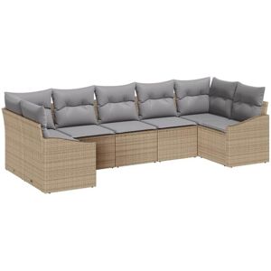Garden Dining Set with Cushion 7 pcs Beige, Light Grey Vidaxl Garden Dining Set with Cushion 7 pcs Beige, Light Grey Vidaxl