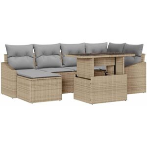 Garden Sofa Set with Cushion 7 pcs Beige and light grey Vidaxl Garden Sofa Set with Cushion 7 pcs Beige and light grey Vidaxl