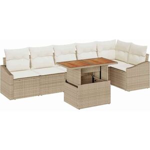 Garden Sofa Set with Storage 7 pcs Beige Poly rattan Vidaxl Garden Sofa Set with Storage 7 pcs Beige Poly rattan Vidaxl