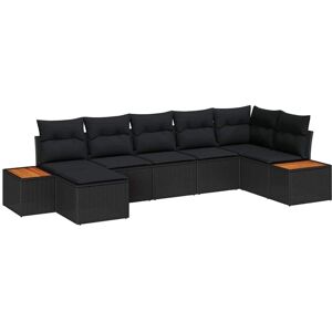 Garden Sofa Set with Cushion 7 pcs Black Poly rattan Vidaxl Garden Sofa Set with Cushion 7 pcs Black Poly rattan Vidaxl