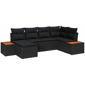 Vidaxl - Garden Sofa Set 6 pcs Black 264 x 154 x 85 cm Poly rattan Vidaxl - Garden Sofa Set 6 pcs Black 264 x 154 x 85 cm Poly rattan