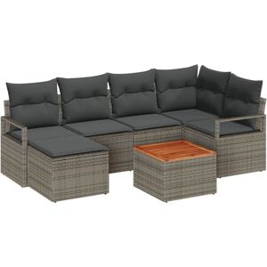 Vidaxl - Garden Sofa Set with Cushion 7 pcs Grey Poly rattan Vidaxl - Garden Sofa Set with Cushion 7 pcs Grey Poly rattan