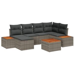 Vidaxl - Garden Sofa Set 7 pcs Grey 264 x 154 x 85 cm Poly rattan Vidaxl - Garden Sofa Set 7 pcs Grey 264 x 154 x 85 cm Poly rattan
