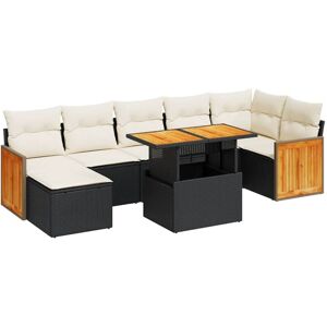 8 Piece Garden Sofa Set with Cushions Black Poly Rattan Acacia Vidaxl 8 Piece Garden Sofa Set with Cushions Black Poly Rattan Acacia Vidaxl