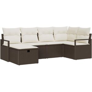 Sofa Set with Cushion with Storage Brown and Cream Poly Rattan vidaXL Sofa Set with Cushion with Storage Brown and Cream Poly Rattan vidaXL