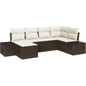 Vidaxl - Garden Sofa Set with Cushion 6 pcs Brown, cream Poly rattan Vidaxl - Garden Sofa Set with Cushion 6 pcs Brown, cream Poly rattan